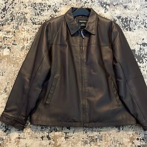 Architect Brown Genuine Leather Jacket- Size L